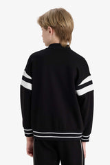 Boys School College Collar Printed Bomber Jacket