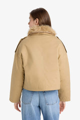 Waterproof Regular Fit Hooded Cotton Jacket