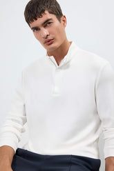 Regular Fit Stand Collar Half Zipper Sweatshirt