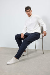 Regular Fit Stand Collar Half Zipper Sweatshirt