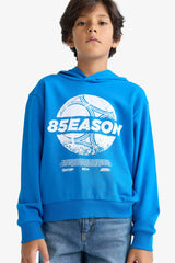 Boys Hooded Printed Sweatshirt