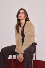 Regular Fit Buttoned Short Faux Fur