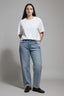Straight Wide High Waist Straight Leg Long Washed Jean Trousers