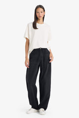 Baggy Fit High Waist Straight Leg Long Jeans