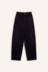 Baggy Fit High Waist Straight Leg Long Jeans