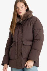 Relax Fit Waterproof Parka Jacket with Hood