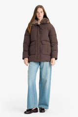 Relax Fit Waterproof Parka Jacket with Hood