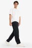 100% Cotton Relax Fit Wide Leg Cargo Jeans with Pockets