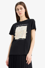 Regular Fit Crew Neck Floral T-Shirt