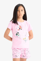 2 Piece Regular Fit Powerpuff Girls Licensed Knitted Pyjamas