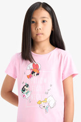 2 Piece Regular Fit Powerpuff Girls Licensed Knitted Pyjamas