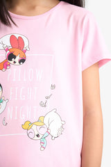 2 Piece Regular Fit Powerpuff Girls Licensed Knitted Pyjamas