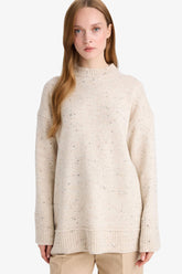 Loose Fit Crew Neck Knit Tunic