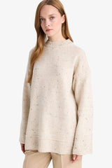 Loose Fit Crew Neck Knit Tunic