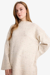 Loose Fit Crew Neck Knit Tunic