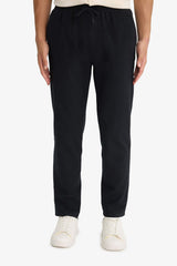 Jogger Fit Elastic Waistband Pocket Cotton Textured Trousers