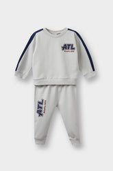 Baby Boy 2-Piece Set School Printed Sweatshirt Tracksuit Bottoms