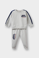 Baby Boy 2-Piece Set School Printed Sweatshirt Tracksuit Bottoms