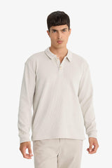 Regular Fit Polo Neck Sweatshirt