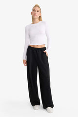 Cool Barrel Fit Wide Leg Sweatpants with Tie Waist