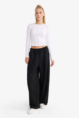 Cool Barrel Fit Wide Leg Sweatpants with Tie Waist