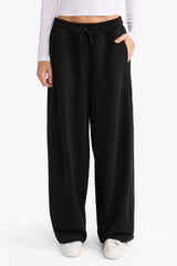 Cool Barrel Fit Wide Leg Sweatpants with Tie Waist