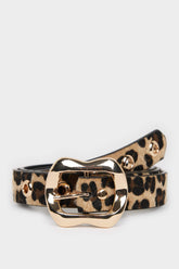 Women's Leopard Print Faux Leather Casual Belt