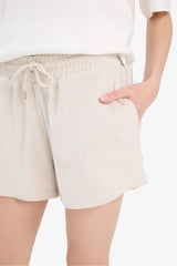 Relax Fit Flexible Waist Lace-Up Bermuda Shorts