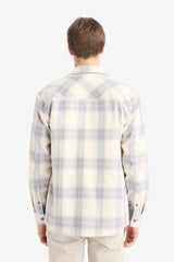 Regular Fit Polo Collar Flannel Long Sleeve Shirt