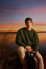 Relax Fit Crew Neck Fleece Sweatshirt