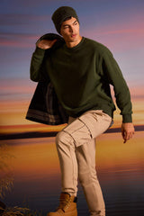 Relax Fit Crew Neck Fleece Sweatshirt