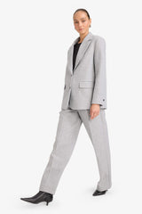 High-waisted wide-leg flannel trousers with two pockets