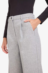 High-waisted wide-leg flannel trousers with two pockets