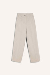 High-waisted wide-leg flannel trousers with two pockets