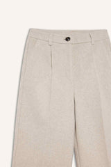 High-waisted wide-leg flannel trousers with two pockets