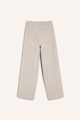 High-waisted wide-leg flannel trousers with two pockets