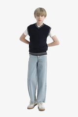 Boys V-Neck Knitted School Sweater