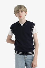 Boys V-Neck Knitted School Sweater