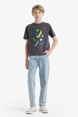 Boys Crew Neck Printed Short Sleeve T-Shirt