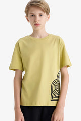 Boys Crew Neck Printed Short Sleeve T-Shirt