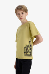 Boys Crew Neck Printed Short Sleeve T-Shirt