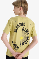 Boys Crew Neck Back Printed Short Sleeve T-Shirt