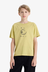 Boys Crew Neck Back Printed Short Sleeve T-Shirt