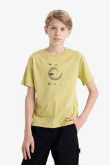 Boys Crew Neck Back Printed Short Sleeve T-Shirt