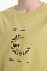 Boys Crew Neck Back Printed Short Sleeve T-Shirt