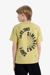 Boys Crew Neck Back Printed Short Sleeve T-Shirt