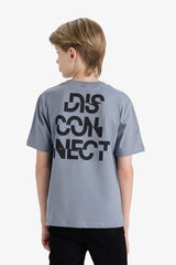 Boys Crew Neck Back Printed Short Sleeve T-Shirt