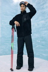 Boxy Fit High Neck Soft Fleece Lined Plush Cardigan