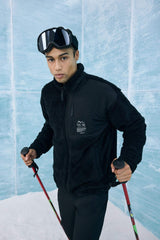 Boxy Fit High Neck Soft Fleece Lined Plush Cardigan