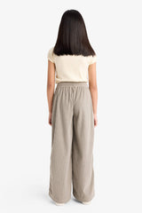 Girls' Wide Leg Pants with Elastic Waistband
